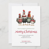 Cartes Pour Fêtes Annuelles Playful quirky chickens Christmas greeting card (Devant)