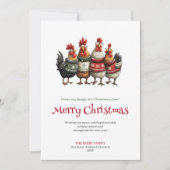 Cartes Pour Fêtes Annuelles Playful Quirky Chickens Holiday Greeting Card (Devant)
