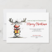 Cartes Pour Fêtes Annuelles Playful quirky reindeer Christmas greeting card (Devant)