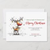 Cartes Pour Fêtes Annuelles Playful Quirky Reindeer Holiday Greeting Design (Devant)