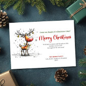 Cartes Pour Fêtes Annuelles Playful Quirky Reindeer Holiday Greeting Design