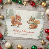 Cartes Pour Fêtes Annuelles Playful Squirrels in Christmas Winter Forest