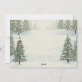 Cartes Pour Fêtes Annuelles Playful Squirrels in Christmas Winter Forest (Dos)