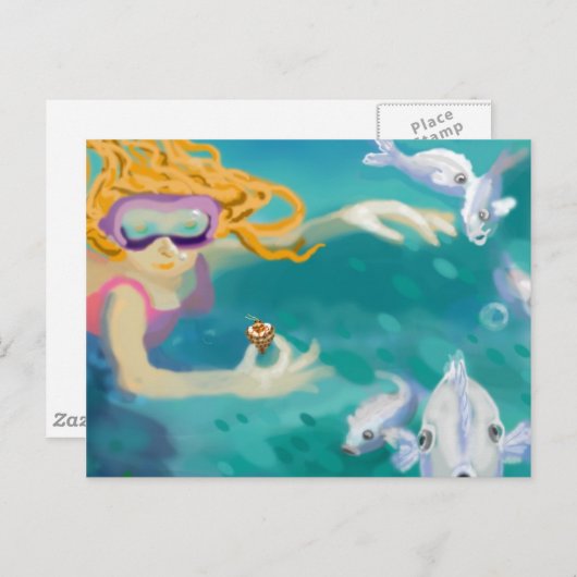 Cartes Pour Fêtes Annuelles Plongée en mer (Devant / Derrière)