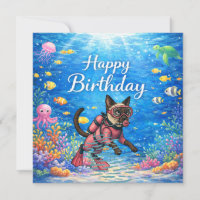 Plongeur Joyeux Anniversaire sous-marin