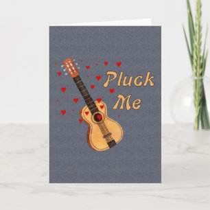 Cartes Pour Fêtes Annuelles Pluck Me Valentine Guitare