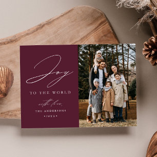 Cartes Pour Fêtes Annuelles Plum moderne Joy to the World Photo