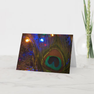 Cartes Pour Fêtes Annuelles Plume de Noël de paon