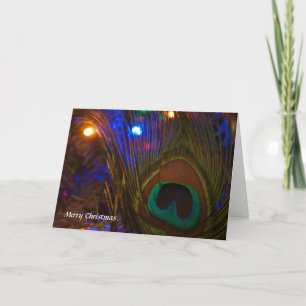 Cartes Pour Fêtes Annuelles Plume de Noël de paon