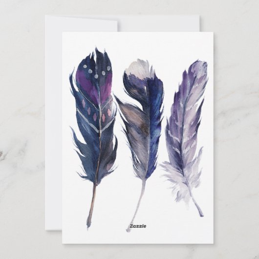 Cartes Pour Fêtes Annuelles Plumes bohèmes joyeuses et lumineuses personnalisa (Dos)