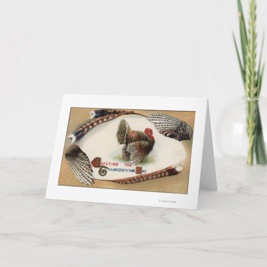 Cartes Pour Fêtes Annuelles Plumes de la Turquie (Devant)