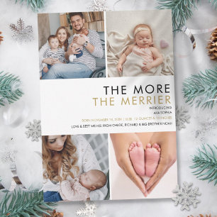 Cartes Pour Fêtes Annuelles Plus c'est Noël Photo Naissance