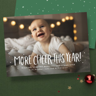 Cartes Pour Fêtes Annuelles Plus de bonne humeur cette année photo de Noël ver