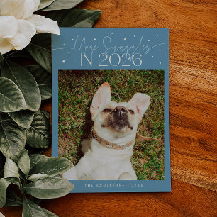 Cartes Pour Fêtes Annuelles Plus de Câlins 2026 Nouvel An Denim Bleu Photo d'A