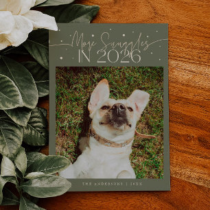 Cartes Pour Fêtes Annuelles Plus de Câlins 2026 Nouvel An Sage Photo d'Animal