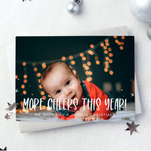 Cartes Pour Fêtes Annuelles Plus de joie cette année Photo bébé Noël