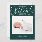 Cartes Pour Fêtes Annuelles Plus de nuits silencieuses Annonce de naissance de (Devant)