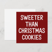 Cartes Pour Fêtes Annuelles Plus doux que les biscuits de Noël Noël drôle (Devant / Derrière)