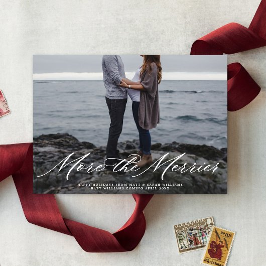 Cartes Pour Fêtes Annuelles Plus Élégant Plus Le Merrier Noël Grossesse Photo