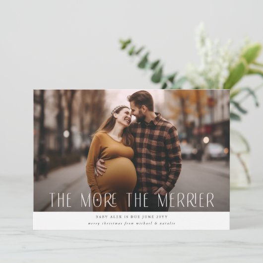 Cartes Pour Fêtes Annuelles Plus la grossesse de Noël est joyeuse (Debout devant)