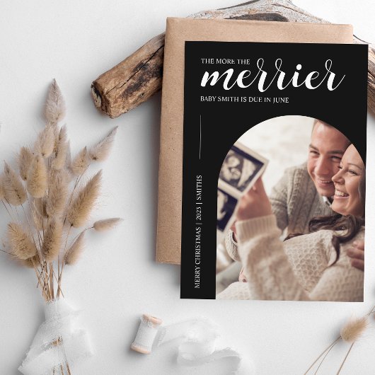 Cartes Pour Fêtes Annuelles Plus la grossesse de Noël noire est joyeuse