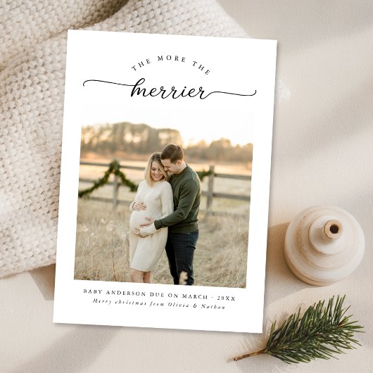 Cartes Pour Fêtes Annuelles Plus La Grossesse Unique De Noël Plus Merrier