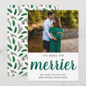 Cartes Pour Fêtes Annuelles plus l'aiguille de pin de Noël est joyeuse (Devant / Derrière)