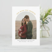 Cartes Pour Fêtes Annuelles Plus L'Arc De Noël Merrier Pregnancy Or (Debout devant)