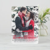 Cartes Pour Fêtes Annuelles Plus Le Merrier | Annonce Noël de grossesse (Debout devant)