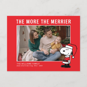 Cartes Pour Fêtes Annuelles Plus Le Merrier Est Merrier   Snoopy Noël Nouveau 