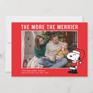 Cartes Pour Fêtes Annuelles Plus Le Merrier Est Merrier   Snoopy Noël Nouveau 