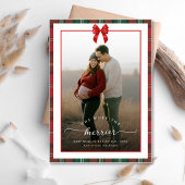 Cartes Pour Fêtes Annuelles Plus Le Merrier Plaid Bow Noël Grossesse