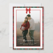 Cartes Pour Fêtes Annuelles Plus Le Merrier Plaid Bow Noël Grossesse (Devant)