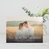 Cartes Pour Fêtes Annuelles Plus Merrier annonce la grossesse Noël Photo (Debout devant)