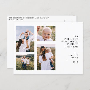 Cartes Pour Fêtes Annuelles Plus merveilleux temps noël multi photo announs