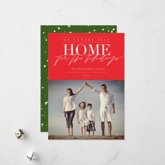 Cartes Pour Fêtes Annuelles Plus Seulement À La Maison Pour Les Vacances Drôle (Devant/Arrière en situation)