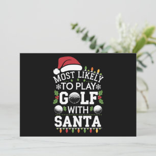 Cartes Pour Fêtes Annuelles Plus susceptible de jouer au golf avec le Père Noë