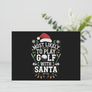 Cartes Pour Fêtes Annuelles Plus susceptible de jouer au golf avec le Père Noë