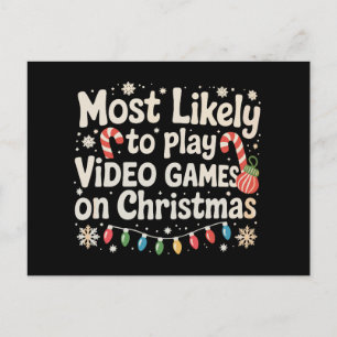Cartes Pour Fêtes Annuelles Plus susceptible de jouer aux jeux vidéo à Noël