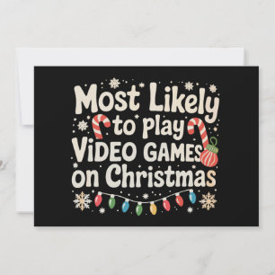 Cartes Pour Fêtes Annuelles Plus susceptible de jouer aux jeux vidéo à Noël