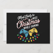 Cartes Pour Fêtes Annuelles Plus susceptible de manquer Noël en jouant au game (Devant)