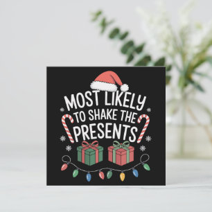 Cartes Pour Fêtes Annuelles Plus susceptible de secouer les cadeaux de Noël en