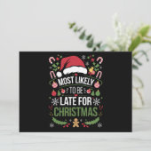 Cartes Pour Fêtes Annuelles Plus susceptible d'être en retard pour Noël Famill (Debout devant)