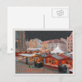 Cartes Pour Fêtes Annuelles Plzen - Lumières du marché de Noël - HH (Devant / Derrière)