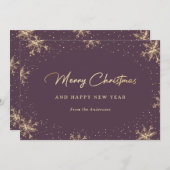 Cartes Pour Fêtes Annuelles Pneus moelleux et dorés (Devant / Derrière)