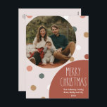 Cartes Pour Fêtes Annuelles Poche rouge Poho point Noël photo verticale unique<br><div class="desc">Cette carte postale de vacances en boho rouge pois Noël vertical simple photo est parfaite pour votre accueil de vacances en bohème moderne inspiré de la ferme. La police de caractères rustique classique mais délicate dessinée à la main lui donne un aspect terreux vintage tout en le gardant mignon et...</div>