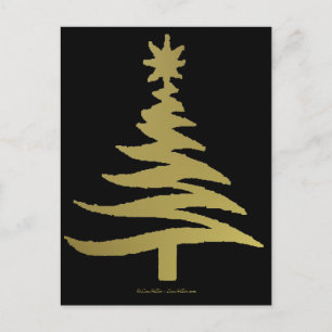 Cartes Pour Fêtes Annuelles Pochoir d'arbre de Noël Or