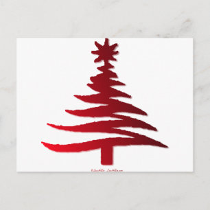 Cartes Pour Fêtes Annuelles Pochoir d'arbre de Noël rouge