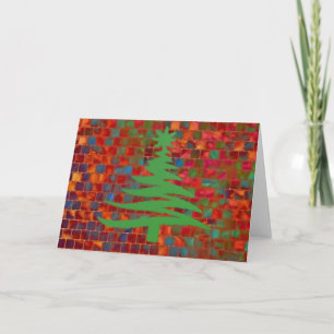 Cartes Pour Fêtes Annuelles Pochoir d'arbre de Noël vert