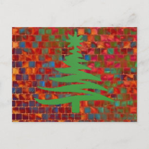 Cartes Pour Fêtes Annuelles Pochoir d'arbre de Noël vert
